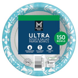 4602ceac-da4f-4adb-a312-9169fb06a9c7.14c8ac858cf2ae5ca4ae39408331237e.jpeg Member's Mark Ultra Soup/Salad Paper Bowls 20 oz – 150 Count