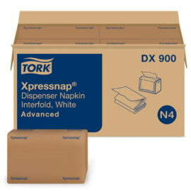 4ca28c14-ffe2-4725-bd02-89941e675a84.6f82933b96e9c030313da949a1166bcc.jpeg Tork Xpressnap Interfold 1-Ply White Dispenser Napkins 12 Packs., 500 napkins/pk