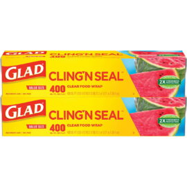 Glad Cling ‘N Seal Clear Plastic Food Wrap 400 sq. ft./roll – 2 rolls