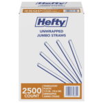 518506c1-0b49-4b9b-bd1f-d4fbad14e2f5.97cab7a6ff466e0a56b8cbcbafd7ca92.jpeg Hefty Jumbo Translucent Unwrapped Plastic Straws, 7.75" – 2500 Count