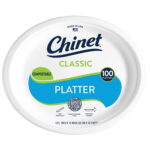 Chinet Classic Platter Paper Plate, 12.63" x 10" – 100 Count