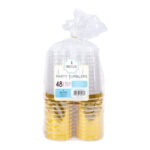 Tableluxe Premium Disposable Gold Rimmed Clear Plastic Tumbler – 16 fl oz, 48 Count