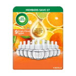 Air Wick Plug In Scented Oil Air Freshener Refills, Bright Citrus, 9 refills