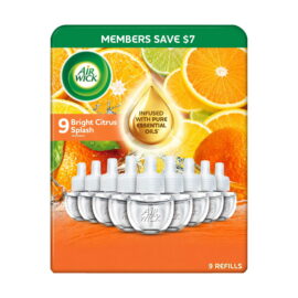 Air Wick Plug In Scented Oil Air Freshener Refills, Bright Citrus, 9 refills