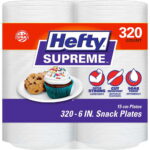 Hefty Supreme Foam Disposable Snack Plates, 6" – 320 Count