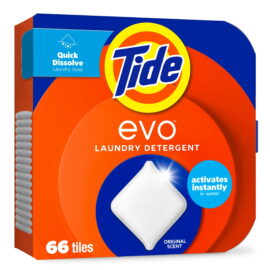 65345ff3-0fb7-4a7b-ab0c-b62c9bee921f.d30f9c3817159689a0f6050e645fe536.jpeg Tide evo Laundry Detergent Fiber Tiles, Original – 66 Count