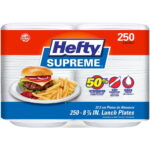 Hefty Supreme Foam Disposable Lunch Plates, 8 7/8" – 250 Count