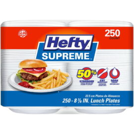 Hefty Supreme Foam Disposable Lunch Plates, 8 7/8" – 250 Count