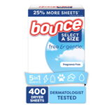 Bounce Select a Size Free & Gentle Dryer Sheets, Unscented – 400 Count