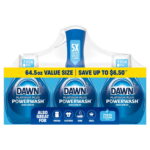 Dawn Platinum Plus Powerwash Dish Spray Bottle Set, Fresh Scent, 1 Spray Bottle + 2 Refills, 64.5 fl. oz