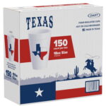 DART, Insulated Foam Hot and Cold Cup, Texas – 18 oz, 150 Count