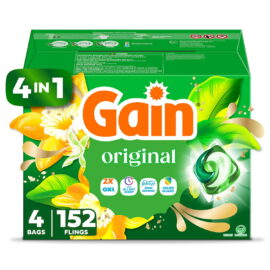 7728acdd-d282-45df-8606-0139a43a6b7d.a13ed13106aa1f44805930b8e3c504e1.jpeg Gain Flings! 3 in 1 Laundry Detergent Pacs, Original Scents – 152 Count