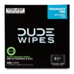 DUDE WIPES XL Fragrance Free Flushable Wet Wipes | 8 Packs of 50 (400 Total)