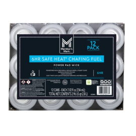 825f4117-d247-4434-b571-7781ca008e87.73522dedc175f3a9f574c9bbab53093c.jpeg Member's Mark 6-Hour Safe Heat Chafing Fuel with PowerPad – 12 Count