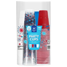 Member's Mark Patriotic Colors Plastic Cups 18 fl oz – 140 Count