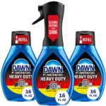 Dawn Powerwash Heavy Duty Dish Spray Bottle Set, Clean Lemon Scent, 1 Spray Bottle + 2 Refills, 48 fl. oz