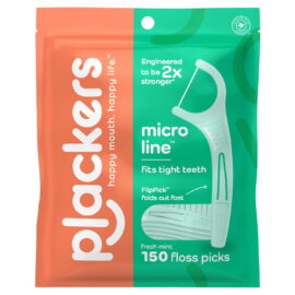 Plackers Micro Line Dental Floss Picks, Mint – 450 Count
