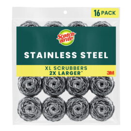 Scotch-Brite Stainless Steel Extra Large Scrubbers – 16 Count
