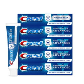 Crest Pro-Health Advanced Whitening + Intensive Clean Toothpaste – 5.8 oz, 5 Pack