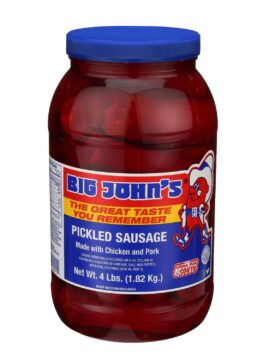 Big John's Pickled Sausage 4 lb Jar Ready-to-Eat Protein Snack