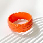 💖🧡💙 3-Piece Candy Color Floral Resin Bangle Bracelet Set