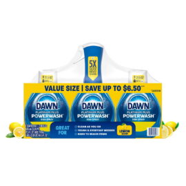 Dawn Platinum Plus Powerwash Dish Spray Bottle Set, Lemon Scent, 1 Spray Bottle + 2 Refills, 64.5 fl. oz