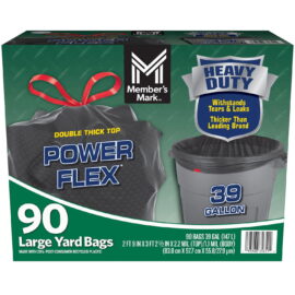 ad6a75ec-92ce-4f27-8475-b6a15d7c9fcd.c32553482e77a949c2b46b5dd5dc231a.jpeg Member's Mark 39 Gallon Power Flex Drawstring Yard Trash Bags (90 Count)