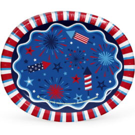 Member's Mark Patriotic Oval Paper Plates, 10" x 12" – 50 Count