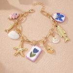 🐚⭐ Handmade Summer Beach Starfish & Shell Charm Bracelet