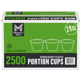 b7316684-d6f9-4028-bb88-41efbb3bd314.45c965fa2890247b279a68946b31d133.jpeg Member's Mark Translucent Portion Cups 2 fl oz – 2500 Count