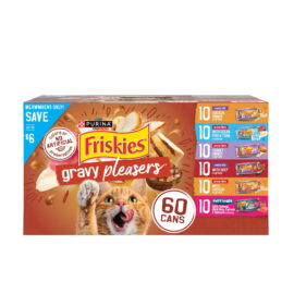 b8d619ec-7c7c-4524-ab07-052f48e9a78b.0f708701ec0827d457c32b221fa6b7c3.jpeg Purina Friskies Wet Cat Food Gravy Pleasers Variety Pack with Fully Load’d, Meaty Bits, and Prime Filets – 60 Count, 5.5 oz Cans