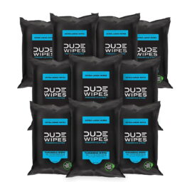 DUDE WIPES XL Flushable Wipes, Fragrance Free – 10 Count, 180 wipes