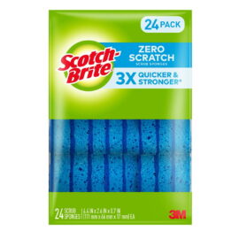 Scotch-Brite Zero Scratch Scrub Sponges, Individually Wrapped 24 Count