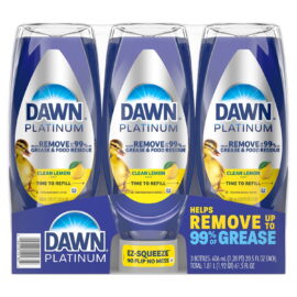 Dawn Platinum EZ- Squeeze Liquid Dish Soap, Lemon – 3 Count, 61.5 fl. oz