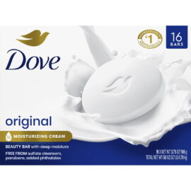 Dove Beauty Bar Soap, Original White – 3.75 oz, 16 Count