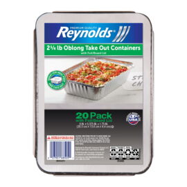 d88be669-3604-4a97-895b-7ad73a38cfba.2da117d3b41f87e6ff095da6f86a0024.jpeg Reynolds Consumer Products Reynolds Oblong Aluminum Foil Containers with Lids – 20 Count