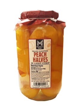 Member's Mark Peach Halves in Light Syrup – 60 oz Glass Jar