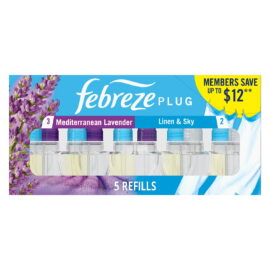 e8bd33fd-a399-4749-ab61-8432c1981a80.1728d05493a96f707b102637f60a29d5.jpeg Febreze Plug Air Freshener, Mediterranean Lavender + Linen & Sky, 5 refills, 4.35 fl. oz