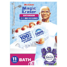 Mr. Clean Magic Eraser 2-in-1 Bathroom Cleaner Sponge, Lavender – 11 Count