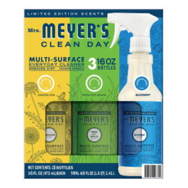Mrs. Meyer's Mrs. Meyers Multi-Surface Cleaner Limited Edition Summer Scents, Dandelion, Fresh Cut Grass, Blueberry – 16 fl oz, 3pk
