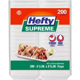 Hefty Supreme Foam Charola Trays, 6.5" x 8.625" 200 Count