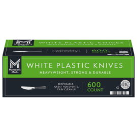 Member's Mark White Plastic Knives, Heavyweight – 600 Count