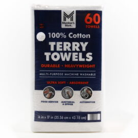 f00fbfe2-eed8-4e76-8238-39742c282dcb.8e06fbeb0673fbc6f0ff83c029f7a96e.jpeg Member's Mark 100% Cotton Terry Towels, 14" x 17", Multipack
