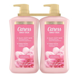 Caress Daily Silk Hydrating Body Wash, White Peach & Orange Blossom – 30 fl oz, 2 Pack
