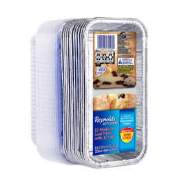 f4e418e8-bbb6-4ae2-b5c0-85a12c0ade6f.53944991ca95401a9ddb1ba8c823bef5.jpeg Reynolds Consumer Products Reynolds Kitchens Medium Aluminum Loaf Pans with Lids – 12 Count