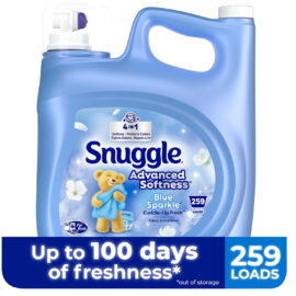 fff95970-f096-4a04-9336-36836394918a.0821656299e2c74a8a4fe51c46e45578.jpeg Snuggle Advanced Softness Liquid Fabric Softener, Blue Sparkle – 259 loads, 176 fl. oz