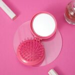 💖🪞 Barbie Foldable 2-in-1 Mini Mirror & Air Cushion Hair Brush