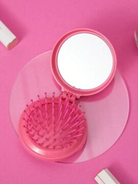 💖🪞 Barbie Foldable 2-in-1 Mini Mirror & Air Cushion Hair Brush