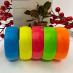 🌈✨ 5-Piece Neon Jelly Acrylic Bangle Bracelet Set – Bold Festival Statement Jewelry
