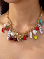 ✨ Fruity Lucky Charm Statement Necklace 🍒🌶️🍷